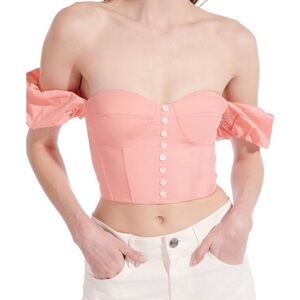 STAUD Bouvier Off-The-Shoulder Bustier Top